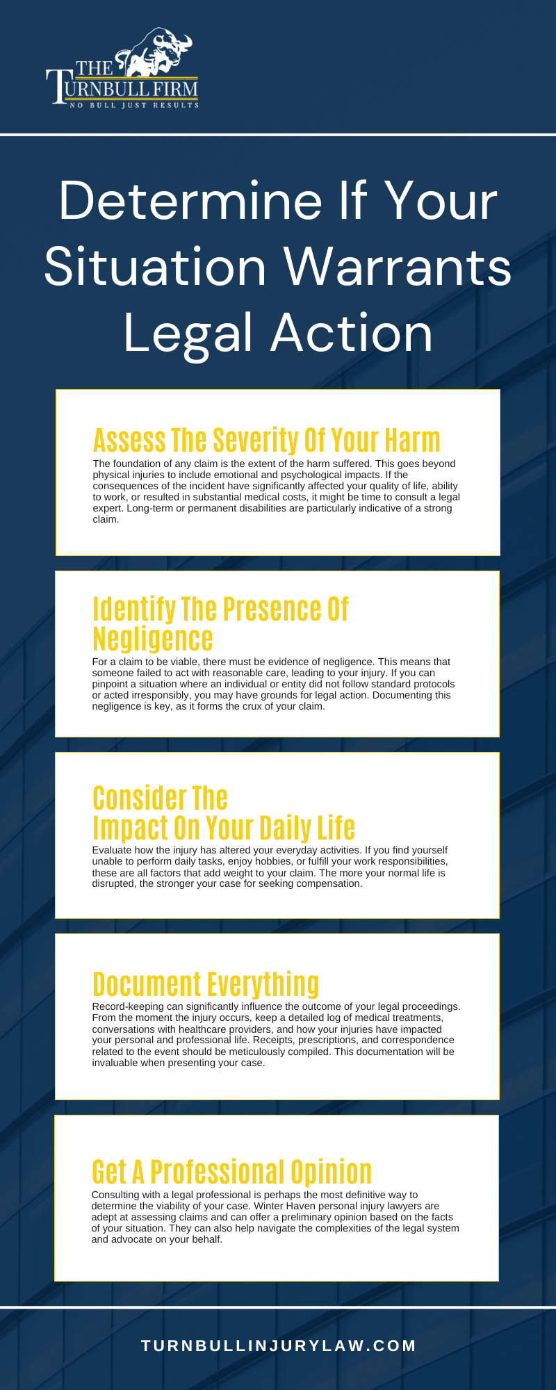 Determine If Your Situation Warrants Legal Action Infographic